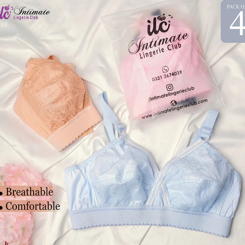 Cotton Cross Bra for Women - Pack of 4 | Comfortable Daily Wear Bras