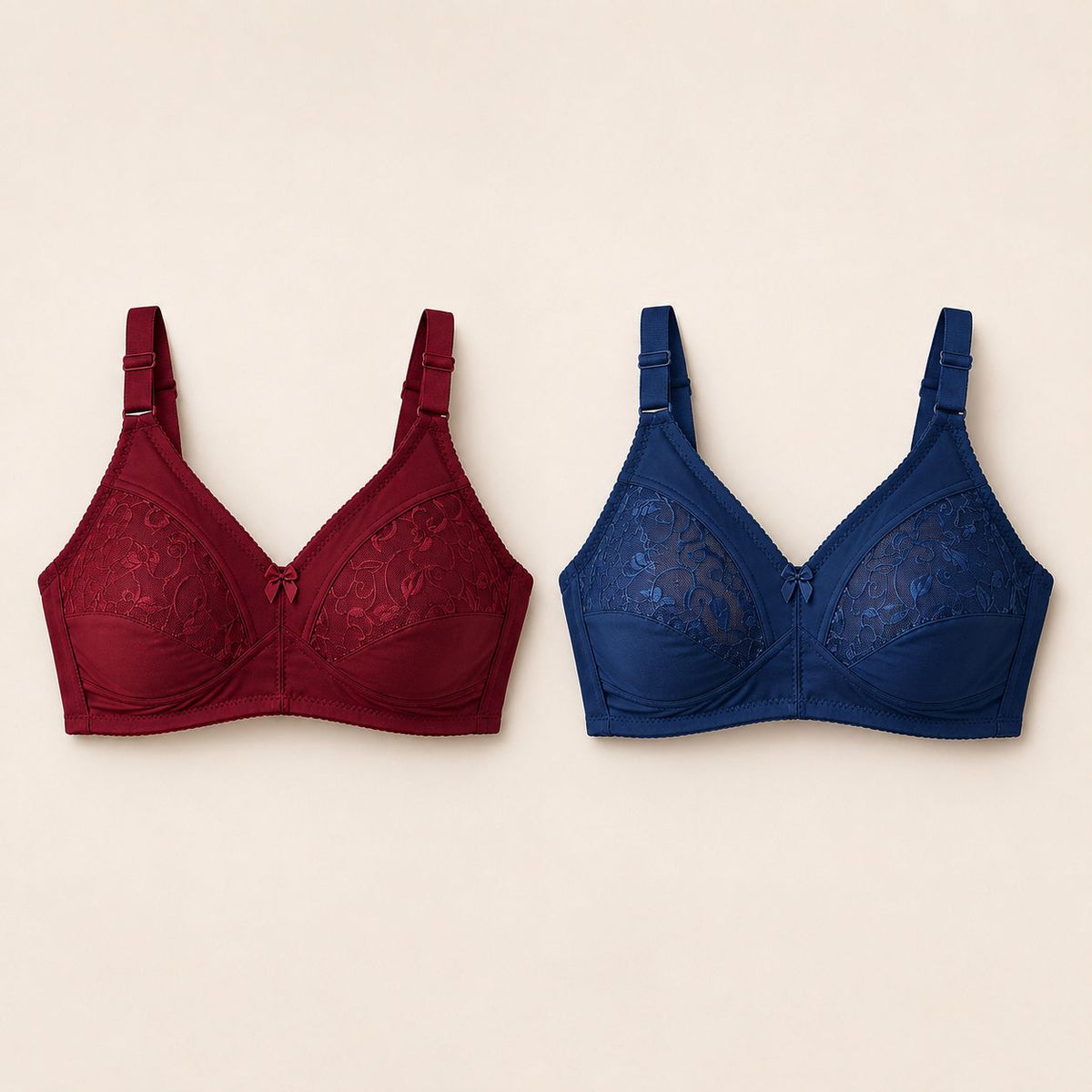 Elegant Lace Comfort Bra Pack of 2 and Pack of 4