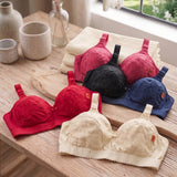 BUY 1 Get 2 FREE Floral Embroidered Non-Padded Cotton Bra